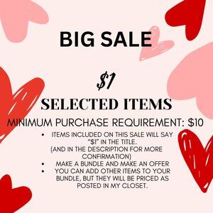 BIG SALE: $1 Selected Items ($10 minimum purchase)